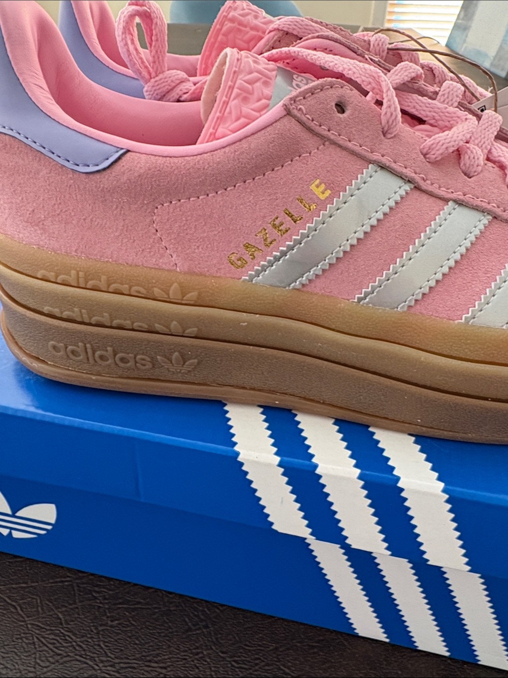 Adidas Gazelle Bold Platform Sneakers - Pink with Gum Sole 6Y/7.5W - Picture 7 of 9